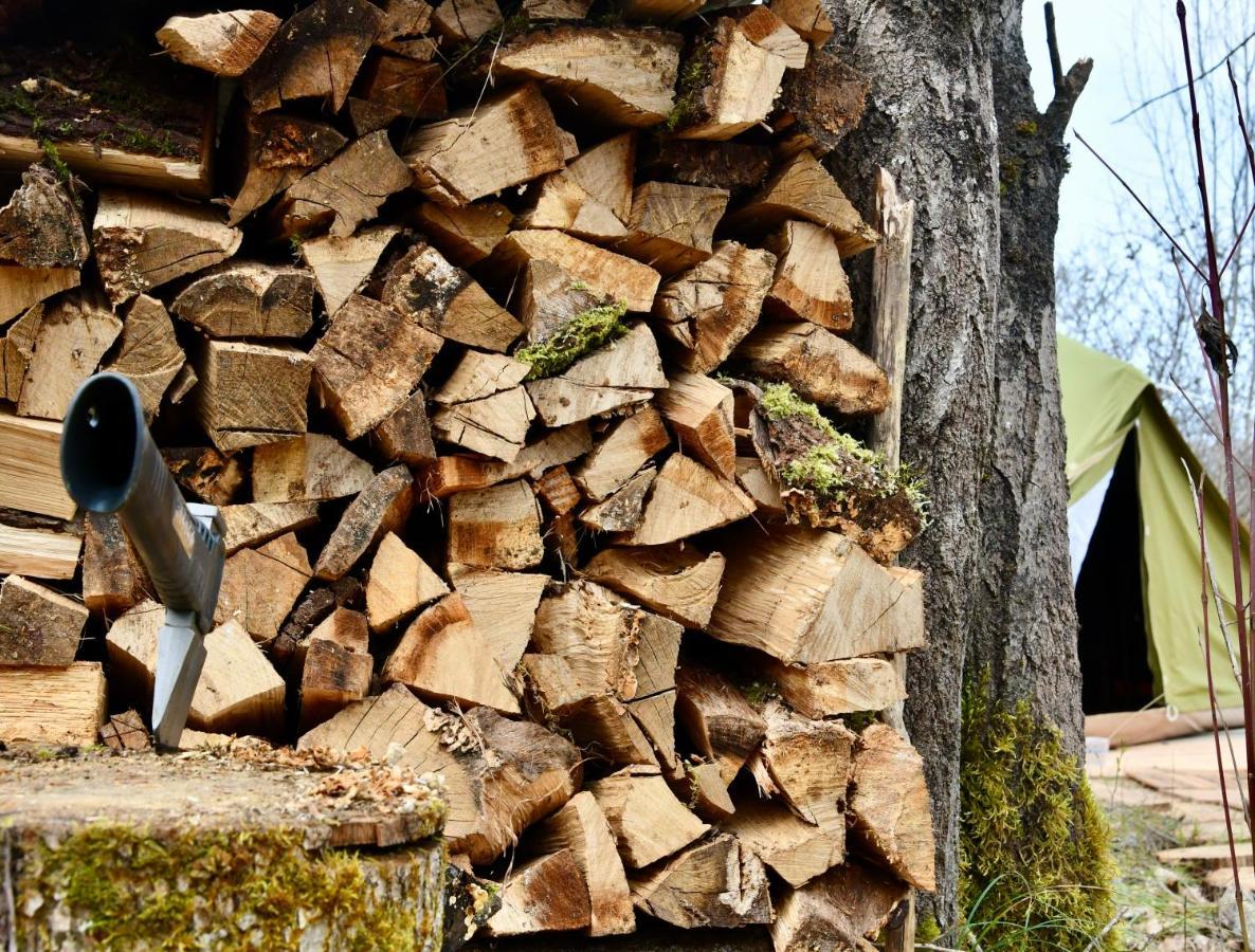 Tente Bivouac Option Bain Chauffee Au Bois Idrac-Respailles 외부 사진